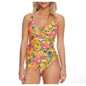 Anne Cole Sunshine Floral Printed Swimsuit size L Multicolor